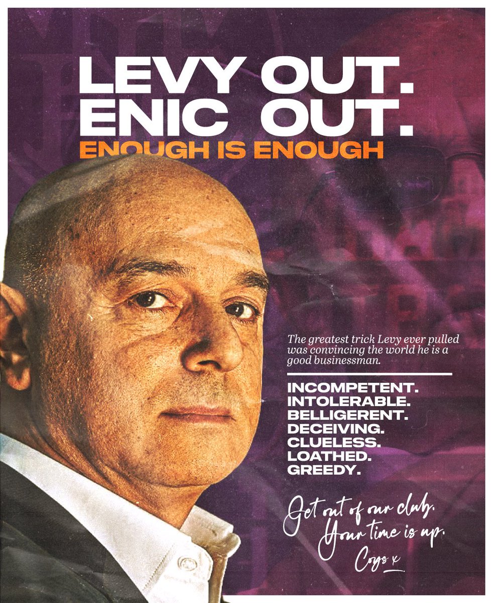 Get out of our club. Your time is up. 

COYS x

#LevyOut #ENICOut