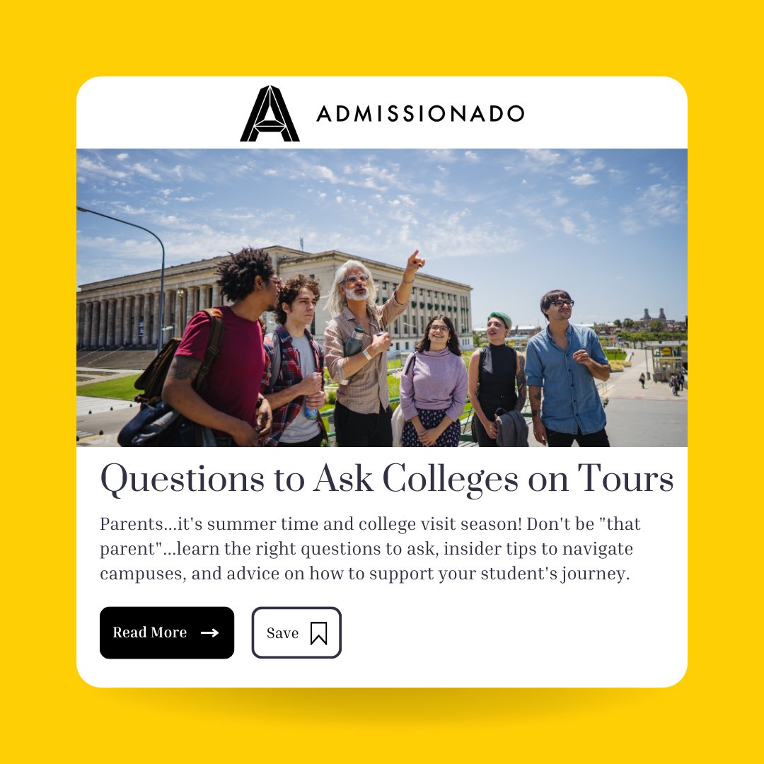 Hey parents, it's college visit season! Our latest article is all about how to avoid being "that parent" during college visits. Read more here:  ow.ly/2RVW50OsVPj

#Parenting #CollegeParent #ParentingAdvice #CampusTour #CollegeVisitSeason #CollegePreparation #SummerVisits