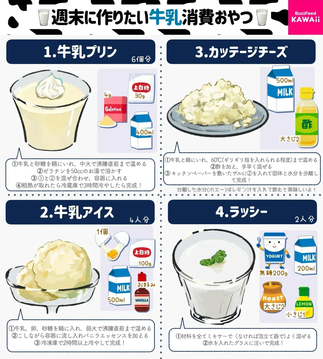 余った牛乳が大変身♪『週末に作りたい牛乳消費おやつ 8選』大公開！