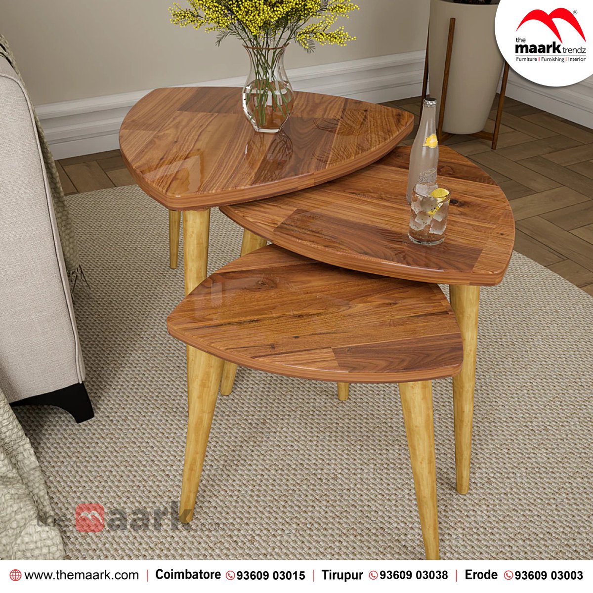 THE MAARK TRENDZ.( #modernlifestyle  )
Premium-quality multipurpose set of 3 slides for the centre table. Handcrafted in premium quality & termite-proof Sheesham Wood.
#themaarktrendz #maarkfurniture #trending #interiordesign #furniture #maarkcoffeeset #foldingtable #coffeetable