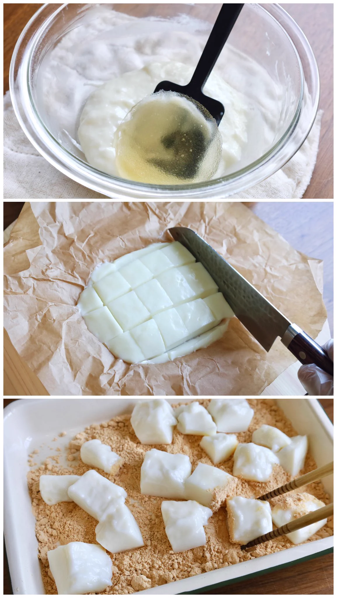 ようやくできました!長時間冷蔵庫に入れても、ず〜っとぷるぷるな「みるくわらび餅風」