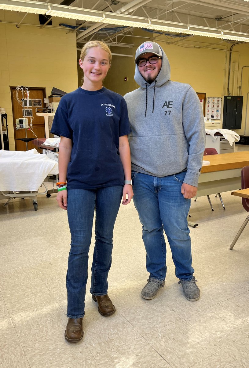 Congratulations to Jordana Fredo & Billy Shane for recently completing the Salem County EMT course and successfully passing the National Registry Exam for EMTs! Both students are now Registered EMTs. Way to go, Jordana and Billy!

#GoChargers⚡ #LeadTheCharge