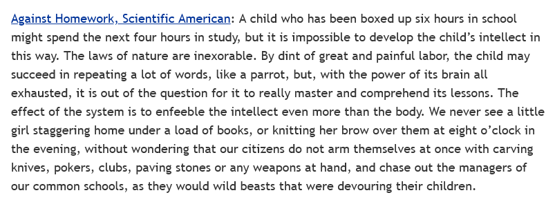 What Scientific American had to say about homework in 1860