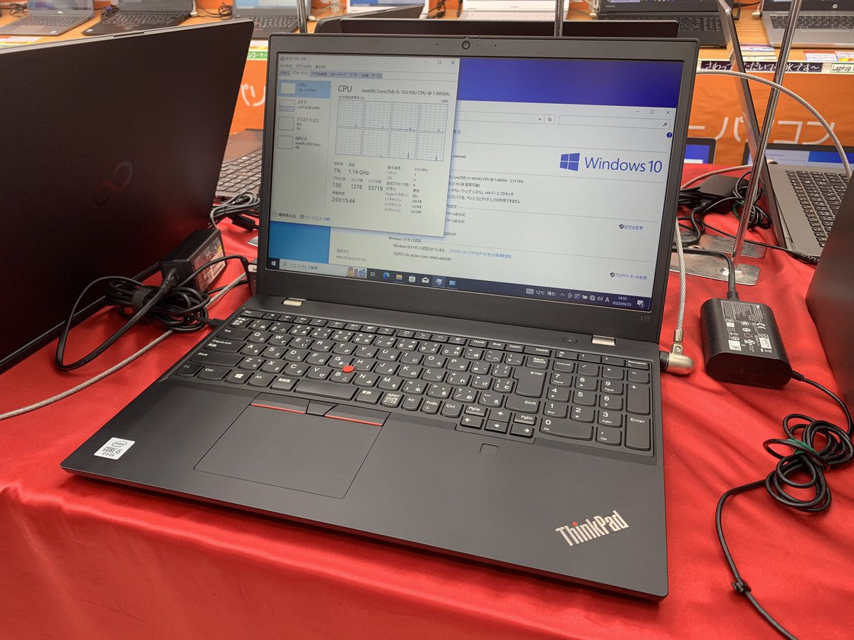PCcomfullAKB4's tweet image. 今週の秋葉原4号店限定セール！
②【ThinkPad L15】
第10世代i5搭載のスタンダードノート！4コア8スレッドの抜群の処理性能に、安定のメモリ8GB &amp;amp; 安心の新品ストレージ入り💕
キーの打ち心地がとにかく良く、作業捗る♪全体的に状態もちょーキレイ✨
Wifi 6対応📶

10台限定！
#Lenovo #ThinkPad #L15