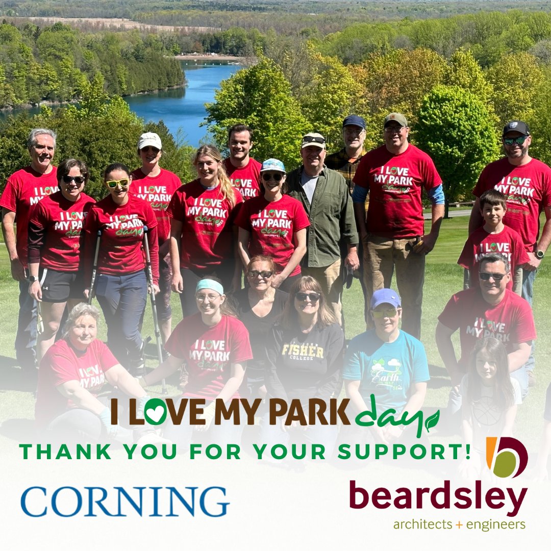 Thank you to our sponsors, @corninginc and @beardsleyae for supporting #ILoveMyParkDay and the 5,000+ volunteers who showed up to enhance our parks, trails and public lands.