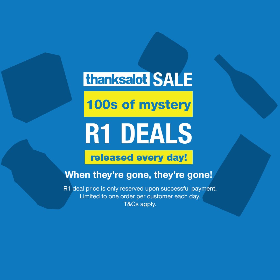 Yes, the R1 Deals are still on and they will be on throughout the day, EVERY DAY of the Thanksalot Sale! Keep coming back on site & on the app to check when they’ve been released. And remember, when they’re gone, they’re gone! 🎊🎁