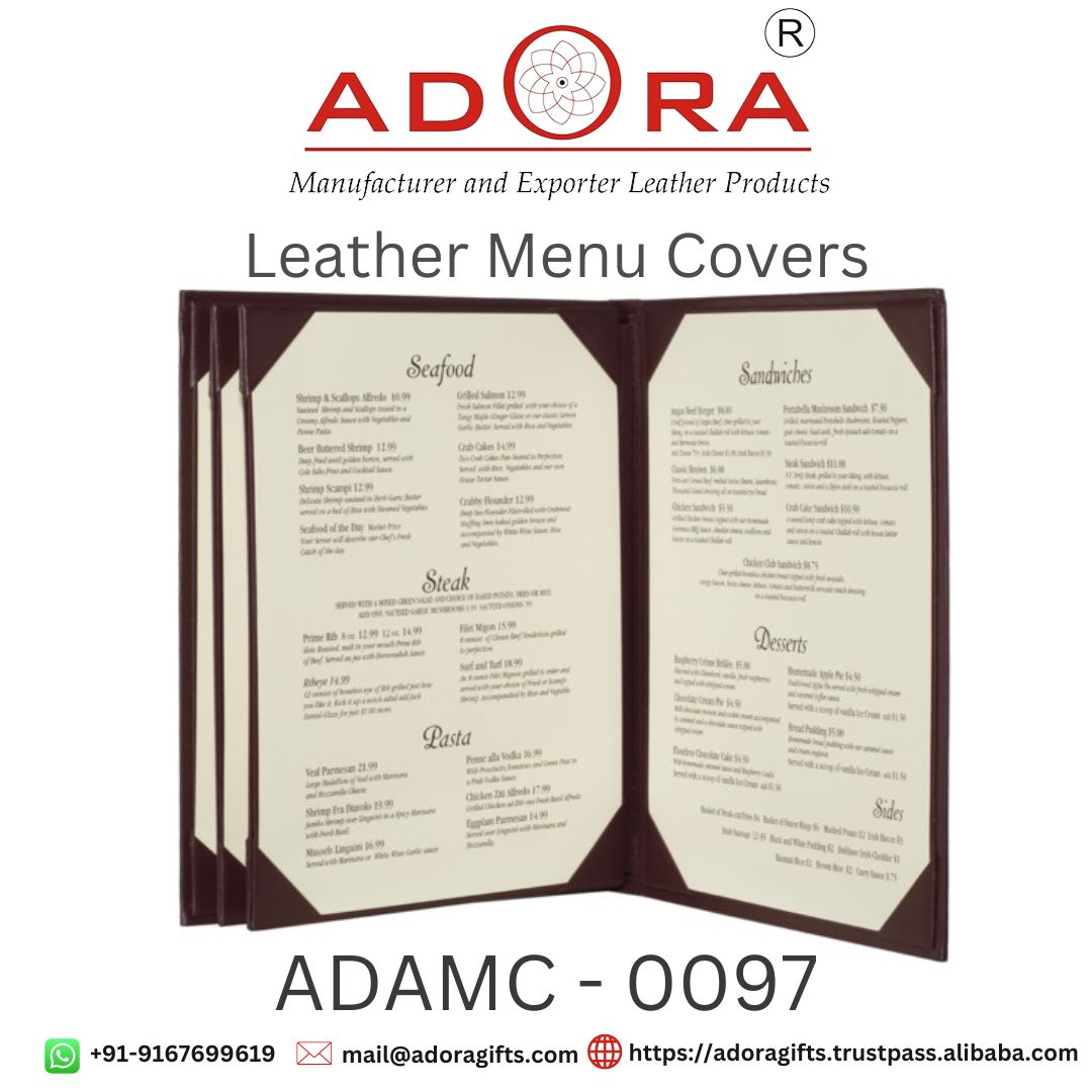 GiftsAdora's tweet image. Check out these stylish and sophisticated genuine leather menu covers! Perfect for any professional restaurant setting, they are sure to impress your guests.#genuineleather #menucovers #restaurants #dining #professionalstyle