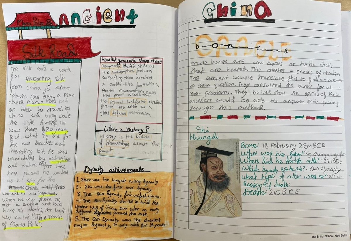 Year5_TBS's tweet photo. Presenting our learning through double page spreads! #Humanities #AncientChina #Year5 #Yearend @TBS_Delhi 
@Varleen_Kaur24 @Joyonsong @anoushkamehtaaa
@TeacherTripti #MitulGupta https://t.co/aQh59aKh86