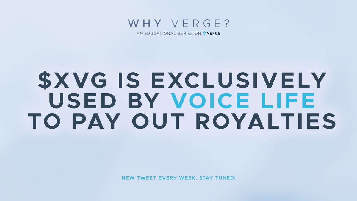 vergecurrency's tweet image. Why Verge?

(16) @voicelifetech is a huge believer in Verge as they have selected us out of all blockchain projects. The Verge blockchain will be used for verification in their wireless tech and they will pay out royalties to their investors exclusively in $XVG

#Crypto #XVG