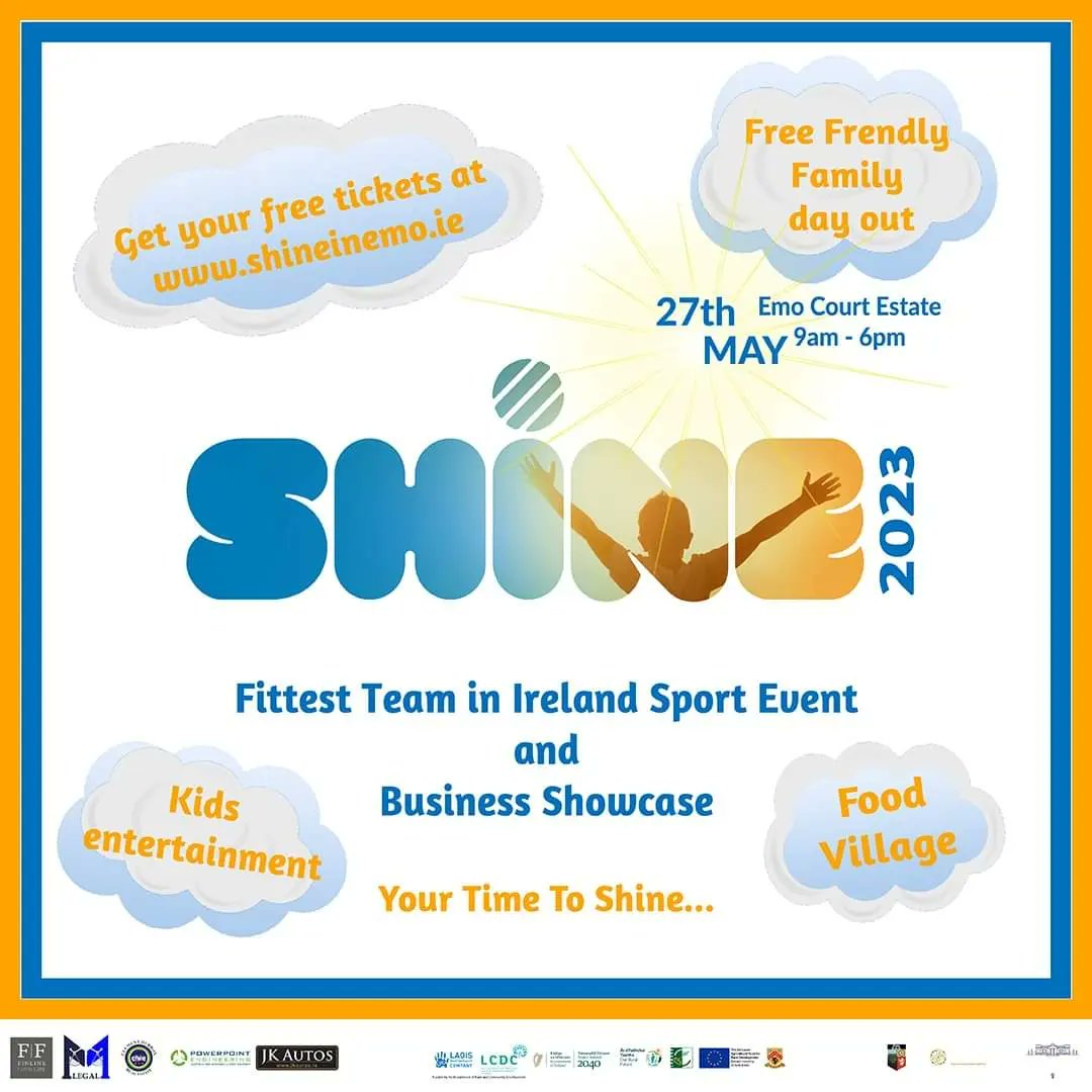 We want to wish all involved with <a href="/ShineInEmo/">ShineInEmo</a> a great day this Saturday. 

Best of luck to our team, kindly sponsored by <a href="/McElweeLaw/">Rolleston McElwee Solicitors</a> 

Their first run is *10.30am* so get there early to support, and check out all the event has on offer.

#YourTimeToShine