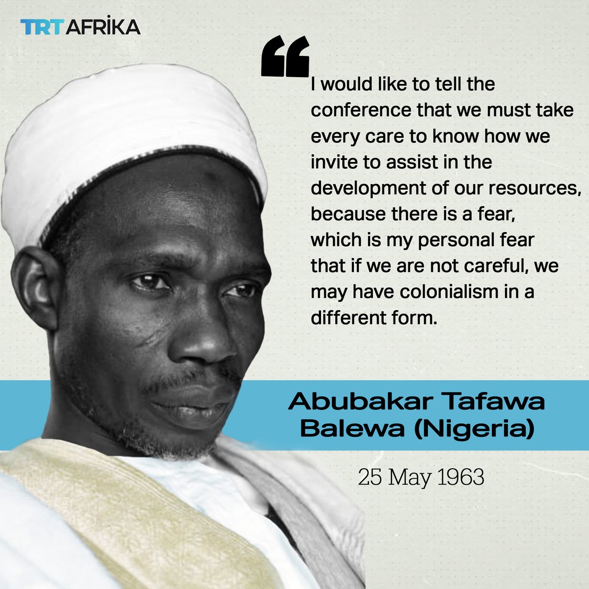 trtafrika's tweet photo. Africa Day is celebrated annually on May 25. On this day in 1963, the Organization of African Unity (OAU), which later became the African Union (AU), was founded. The organization celebrates its 60th anniversary.

Some words from the Founding Fathers on May 25, 1963 https://t.co/YC0f6d7MTb