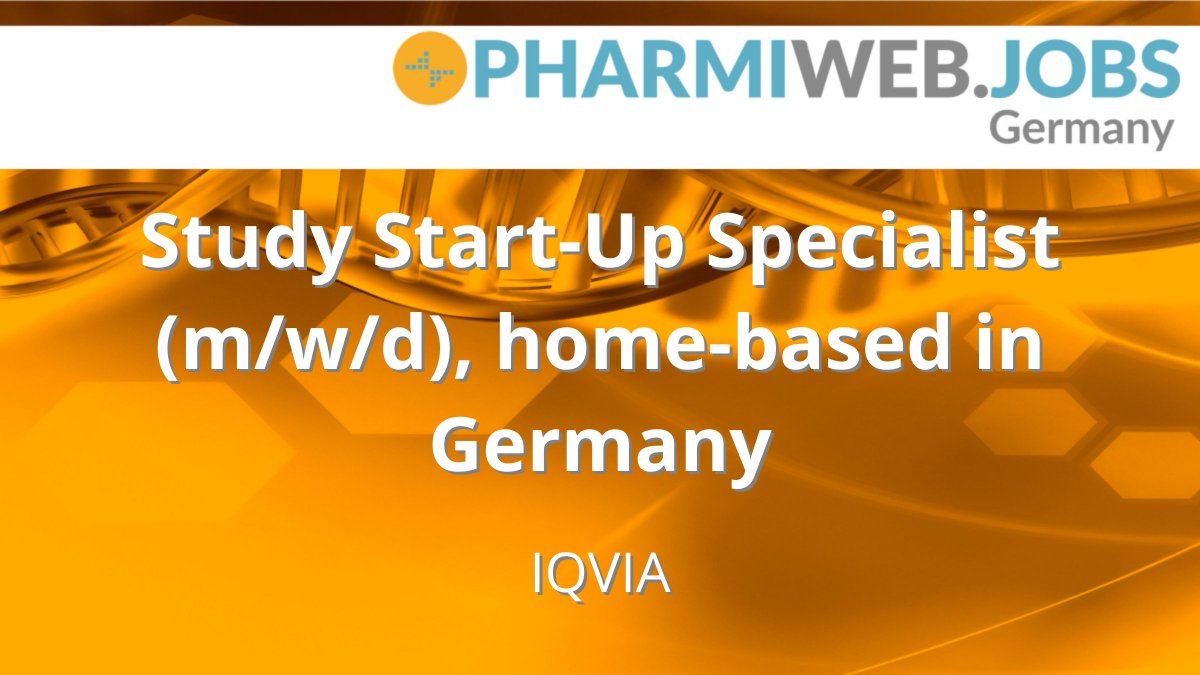 IQVIA: Study Start-Up Specialist (m/w/d), home-based in Germany
pharmiweb.jobs/job/1622375/st…
#LifeScienceJobsGermany #PharmaGermany #BiotechGermany #PharmiWebGermany