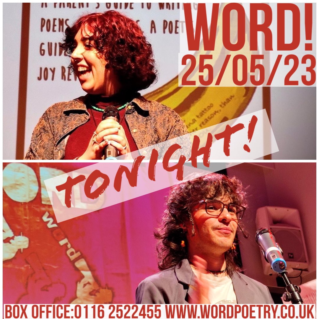 Tonight’s the one! Get yourself down @attenboroughac 7.30pm 4 a WORD! wiv Alex Tyler (serial slam winner obsessed with the 80’s) & @DemiAnter (‘Small Machine’ & creator of the ‘Life Size David Bowie Pillow’…) 

Hosted by brilliant @AbigailWillock & Noé Ponte. It’s going to be 🥳