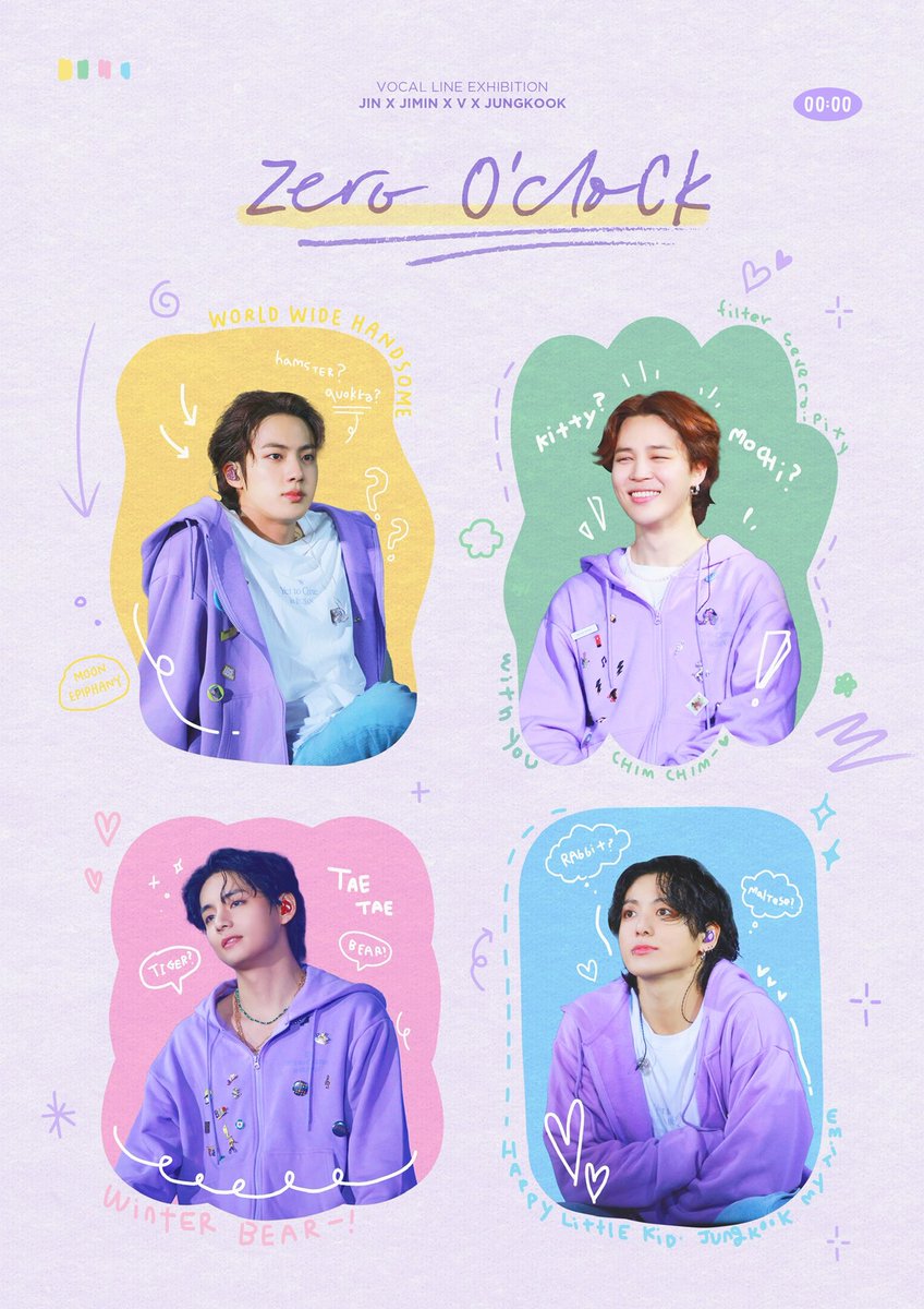 Zero_oclockbts's tweet photo. BTS vocal line photo exhibition 

00:00 Zero o'clock 

2023.06.10 (토)
in Seoul 

✔️티켓오픈 : 2023.05.26 pm08:00 ~
✏ 폼 : https://t.co/ElpZpeQESU

#0시에만나요 #보컬라인전시회 
RT 및 해시태그 홍보 트윗 2분을 추첨하여 보컬라인 포토북을 드립니다💜 https://t.co/FV5qx927mY
