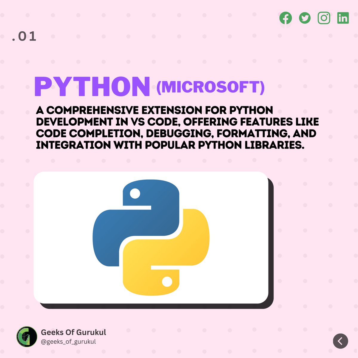 geeksofgurukul's tweet image. Discover the top 4 VS Code extensions that will supercharge your data science projects.
#webdevelopment #VSCodeExtensions #codingtools #productivityboost #webdevtools #coderslife #frontenddevelopment #codingworkflow #webdevelopmenttools #codingtips #developersoftware #codeeditors