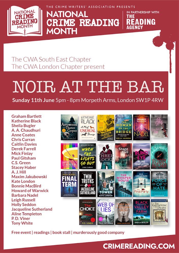 Really looking forward to being a part of this @The_CWA event with so many great writers. June is National Crime Reading Month so #pickupapageturner