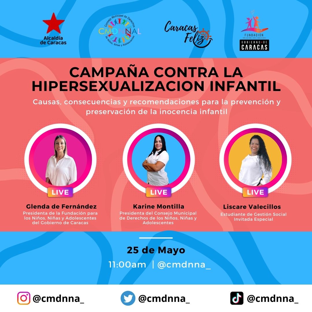 cmdnna_'s tweet photo. No te pierdas hoy nuestro Live sobre nuestra campaña de prevención de la hipersexualizacion infantil.

Con invitada especial la cual nos contará su experiencia sobre este fenómeno 

Hora 11:00am.

#VivirYProtegerAlPueblo https://t.co/zzCCOjo8FS