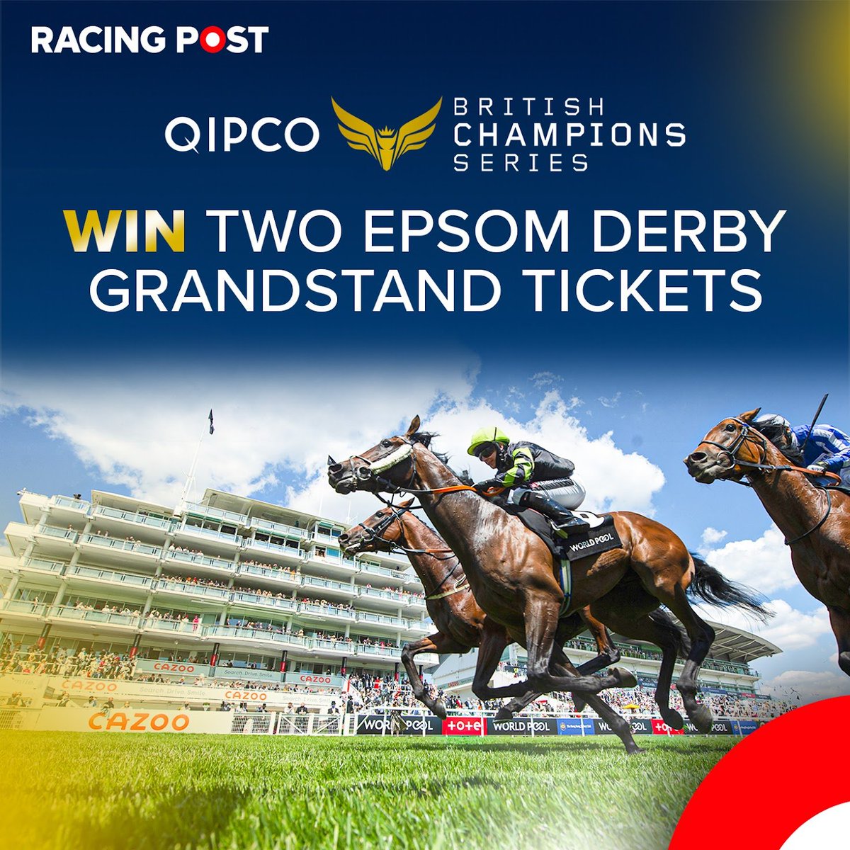Racing Post (@racingpost) on Twitter photo ๐ WIN TICKETS TO THE EPSOM DERBY ๐
We're giving away a pair of tickets for the big day!
To enter:
โ
Follow <a href="/RacingPost/">Racing Post</a>
โ
Follow @ChampionsSeries
๐ Retweet this post
The winner will be announced at 2pm on Wednesday ๐ค ๐ WIN TICKETS TO THE EPSOM DERBY ๐
We're giving away a pair of tickets for the big day!
To enter:
โ
Follow <a href="/RacingPost/">Racing Post</a>
โ
Follow @ChampionsSeries
๐ Retweet this post
The winner will be announced at 2pm on Wednesday ๐ค