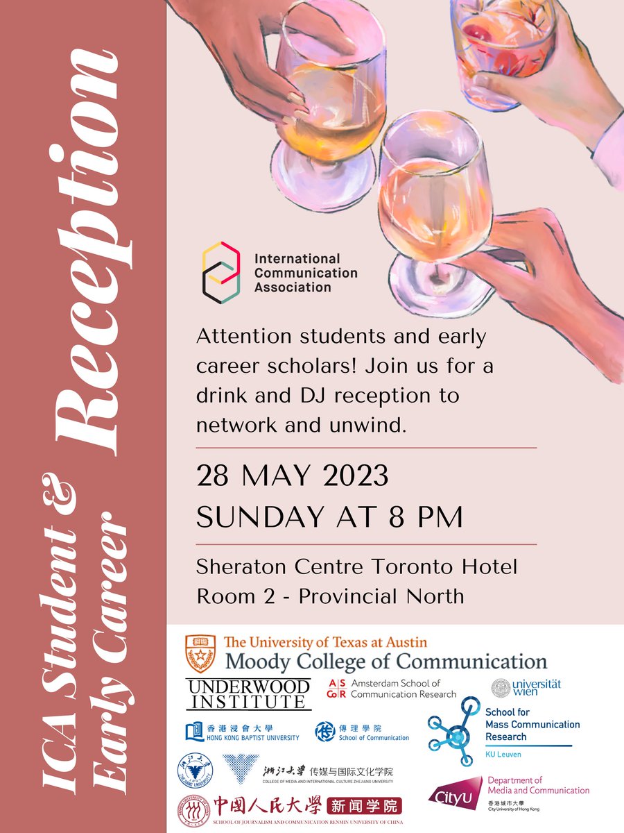 Student and early career folks of #ica23, don't miss out on the @ICASECAC reception! 🥳