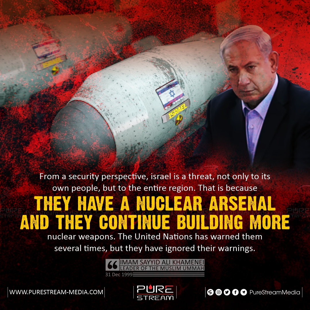 From a security perspective, israel is a threat, not only to its own people, but to the entire region. That is because they have a nuclear arsenal & they continue building more nuclear weapons. The UnitedNations has warned them several times, but they have ignored their warnings.