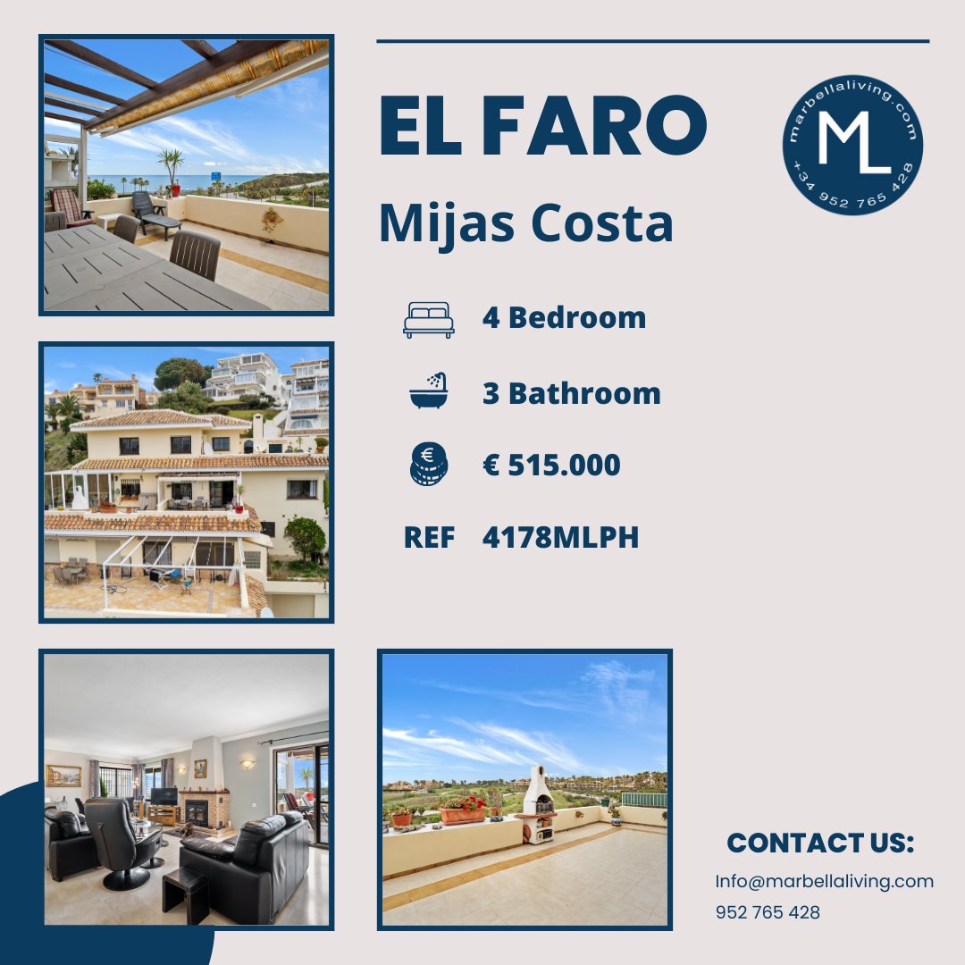 𝘋𝘶𝘱𝘭𝘦𝘹 𝘱𝘦𝘯𝘵𝘩𝘰𝘶𝘴𝘦 𝘪𝘯 𝘦𝘭 𝘍𝘢𝘳𝘰
📍Mijas Costa
𝟰 𝗕𝗲𝗱 | 𝟯 𝗕𝗮𝘁𝗵 | 𝟱𝟭𝟱,𝟬𝟬𝟬€

marbellaliving.com/property/4178M…

#elfaro #mijascosta #penthouse #marinadelsol #seaview #mijascostaproperty #marbellaliving