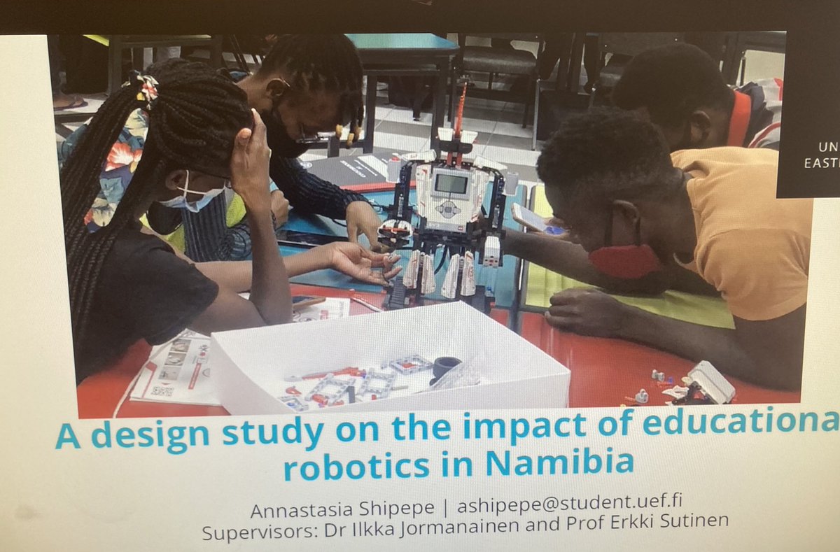 UEF_GlobalDev's tweet photo. Doctoral Reseachers Cloneria Jatileni and Annastasia Shipepe at @UniEastFinland shared their research on #education in #Namibia. @UefDigs @GINTL21 #SAFINET #FAPI #EDUCase 
#AfricaDayUEF https://t.co/iF1eJ4AWjU