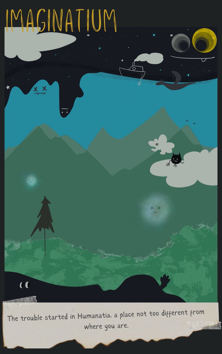 SithSaraVader's tweet photo. 🌑 Shadowlings ⚓ Shipwrecked 🏞️ Journey across an imagination-starved world. Their mission? Restore creativity, explore dark emotions, and find home. A darkly whimsical adventure about friendship, mental health, and the power of imagination. 📚 #PitDark #MG #GN #FA #graphicnovel https://t.co/VFhIbvH4m4