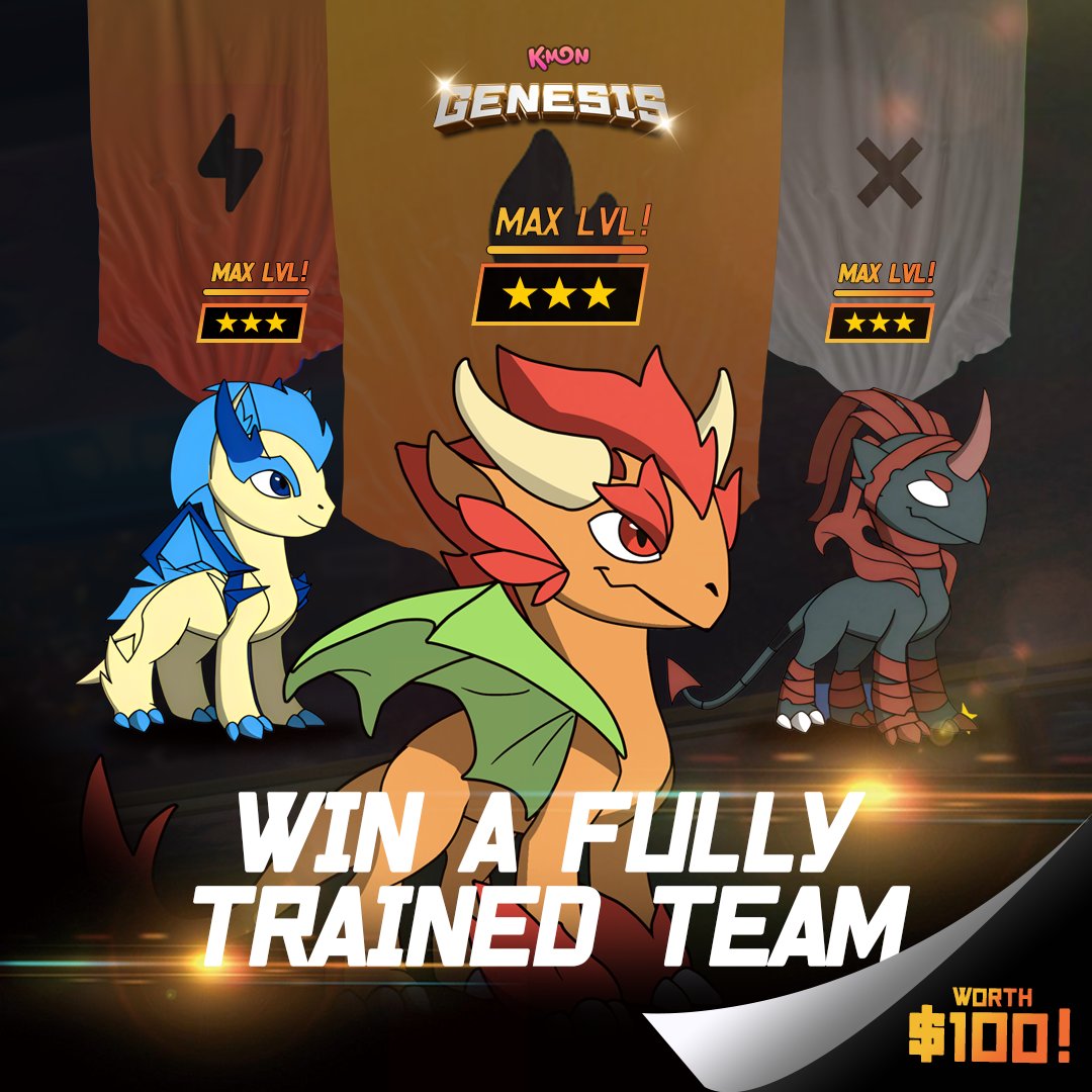 ️⭐️ #KMON: World of Kogaea Giveaway ⭐️
️
To celebrate the launch of our very 1st community preview, we are giving away 5x fully trained (level 50 💪 #Kryptomon Teams worth $100,- each.

To enter:
✅ Follow us
✅ Comment: #JoinWoKPreview and tag a fellow gamer
✅ Share the post