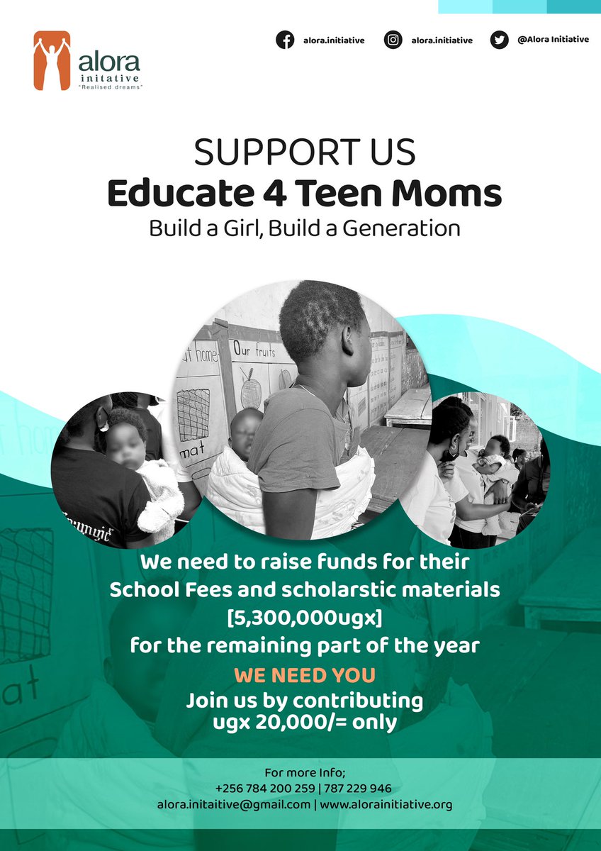 AloraInitiative's tweet photo. Happy New Week Folks 😊

Empowering Change, One School Fee at a Time: Please join us as we stand with teenage mothers, providing them with the education they deserve. 

We need a total of 5.3m UGX to take 4 girls to school for the remaining part of the year and you can enable us https://t.co/MwMZbfPGfO