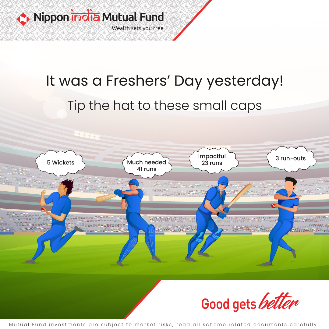 Identifying the value of emerging players early might help you reap handsome returns and help advance towards your goal faster than you imagined!

Always keep an eye out for emerging talent!

#CricketLeague #Investing #GoodGetsBetter #Topical #NipponIndiaMutualFund