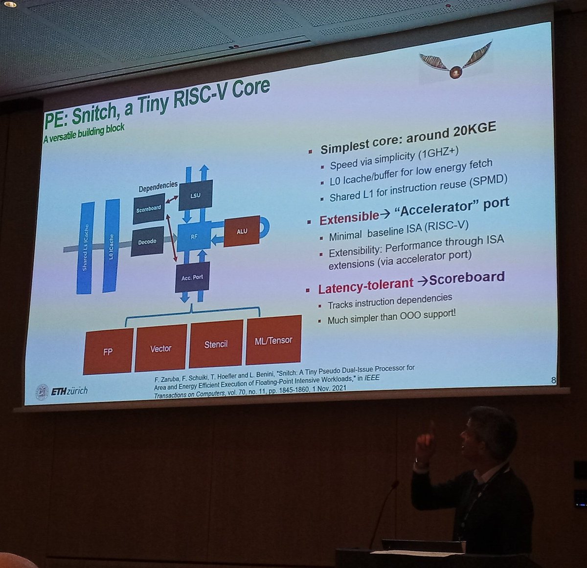 'We're going to need a bigger room', @LucaBeniniZhFe fills the room for his keynote about @pulp_platform at the #RISCV workshop for #HPC @ISChpc @risc_v