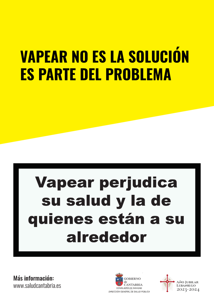 ✅Sabes que vapear perjudica a quienes están a tu alrededor ⚠️👨‍👩‍👧‍👧❓
📌El aerosol está compuesto de partículas ultrafinas tóxicas, incluso carcinógenas, que penetran en las vías de respiratorias
📌El aerosol contiene nicotina

⚠️NO es vapor de agua