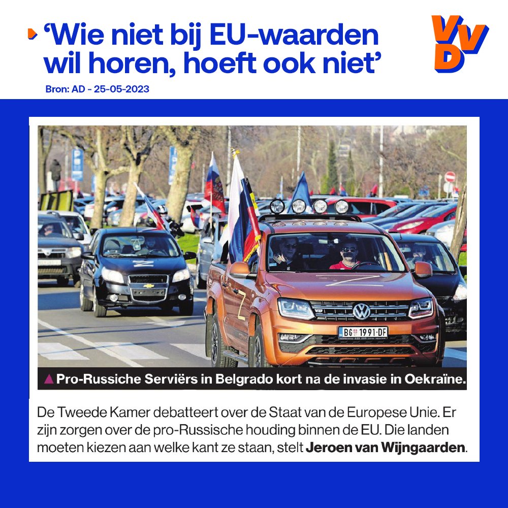 'Landen moeten kiezen aan welke kant van de geschiedenis zij staan. Euroscepsis en steun voor pro-Russische partijen vormen een giftig brouwsel. Het tegengif bestaat uit een ‘ander’ Europa.'

Tweede Kamerlid @vanwijngaardenj in het AD. 👉 ad.nl/opinie/wie-nie…