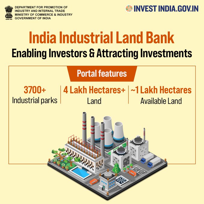 #InvestInIndia

To ensure the information gets updated on real time basis, the @IndLandBank_GoI portal has been integrated with industry-based GIS systems of 34 States and UTs.

Discover more at bit.ly/IndLandBank_GOI

#IILB #IndustrialGrowth @makeinindia