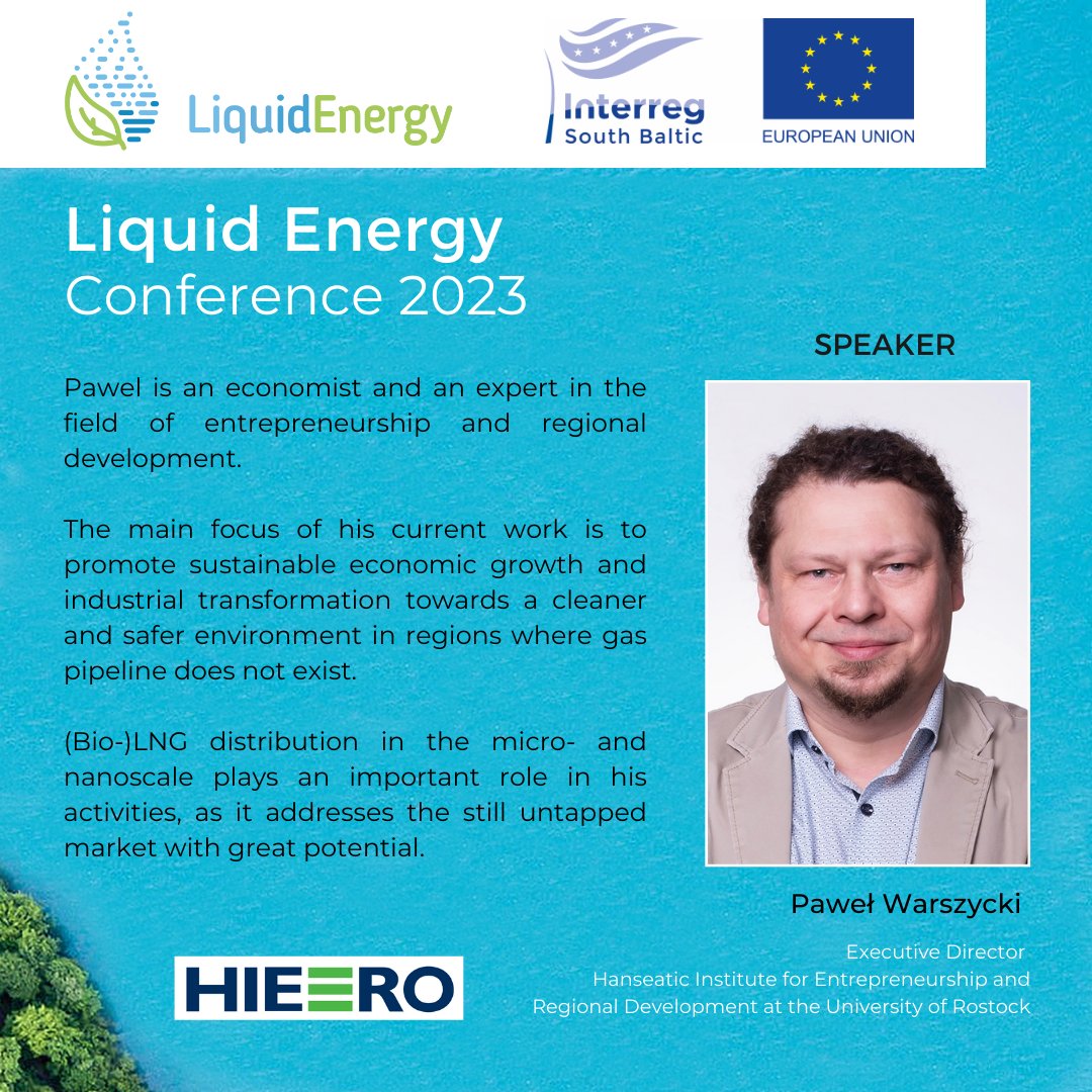 Today we are introducing you our next speaker of the nearest #LiquidEnergyConference2023! 👀

Let's meet Pawel Warszycki, Executive Director at Hanseatic Institute. ✨

👉 Don't forget to register: bitly.pl/maJyI