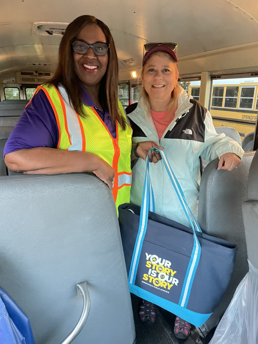 Our <a href="/officialSPS/">Springfield Public Schools</a> Superintendent, <a href="/DrGrenitaLathan/">Dr. Grenita Lathan</a>, has joined Ms. Tracy Square-Gray on her bus route this morning. She’s welcoming students &amp; thanking #TeamSPS for a successful school year. <a href="/BusSps/">Bus SPS</a>