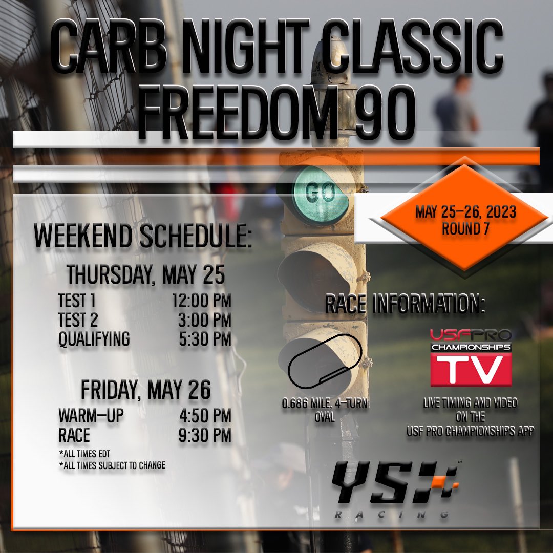 Back at Lucas Oil Indianapolis Raceway Park for my second Freedom 90! My team has won here before so I know we can turn this season's luck around this weekend. Let's go!

#USFPro \\ #USFPro2000 \\ #TeamCooperTire \\ #EhTeam \\ #IndianAmerican \\ #CarbNightClassic