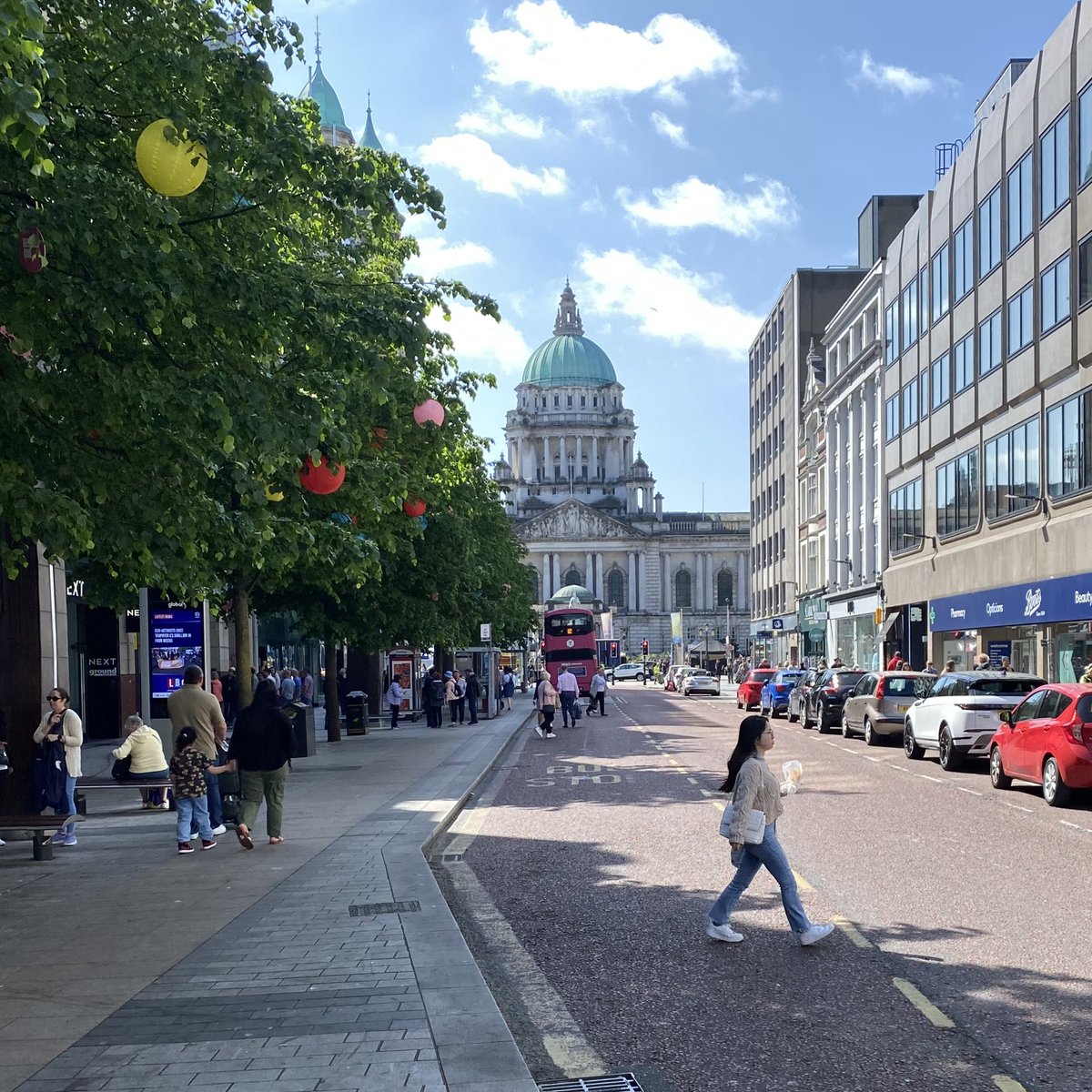 Belfast is looking well in the spring sunshine. 
The continental market at City Hall (until Monday) is adding to the summery feel