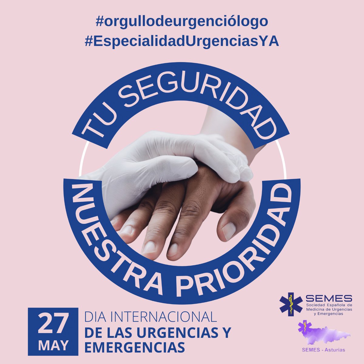 SEMES_Asturias's tweet photo. #27M Día Internacional de las Urgencias y Emergencias, esperando el definitivo reconocimiento de la #EspecialidadUrgenciasYA.
Gracias a nuestros pacientes por apoyar y reconocer nuestro compromiso con la sociedad. Siempre por y con nuestros pacientes!. #Orgullodeurgenciólogo https://t.co/eLVasB19So