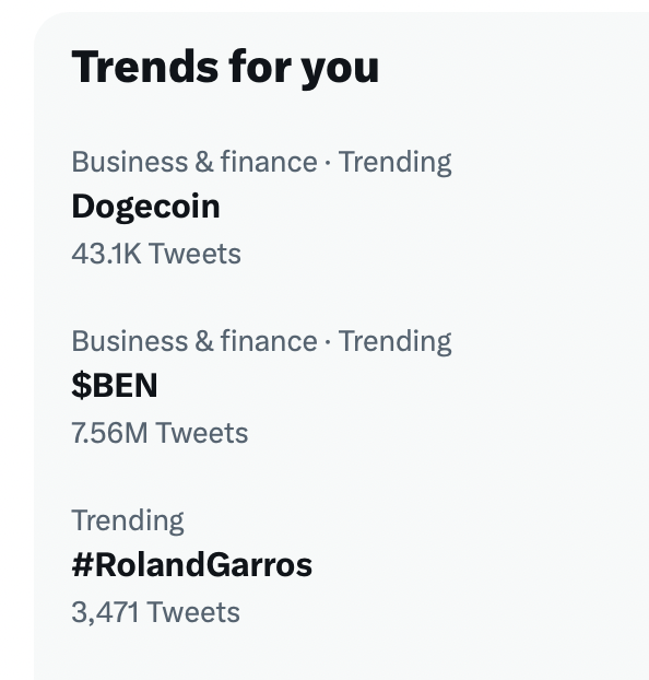 Crypto_passion5's tweet photo. $BEN trending at 7.56M Tweets. Simply unstoppable!
🔥🔥🔥🔥🔥🔥🔥🔥🔥🔥
 With @Bitboy_Crypto in charge and the $PSYOP
@eth_ben as an advisor this coin will exceed all expectations. Today roadmap announcement! 
 #Benchanger #Benevolution #Benrevolution https://t.co/zeWPfkRQ2Q