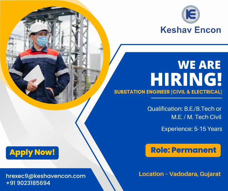 We are hiring
Position: Substation Engineer (Civil & Electrical)
•  Experienced Substation engineer with voltage level from 33kV to 765kV in domestic and international projects. Knowledge of materials, analytical software (STAAD, SAFE, ETABS etc.)