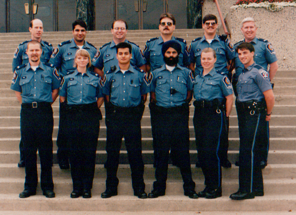 NewWestPD's tweet photo. Dave Berar has been serving the residents of #NewWest for the past 34 years. For this #TBT we'd like to recognize him in his role as Reserve Constable. Pictured below Reserve Constable Berar gathers at the Richmond Gurdwara with @BCRCMP and poses for the 1995 class pic. https://t.co/KkCAzYo45n