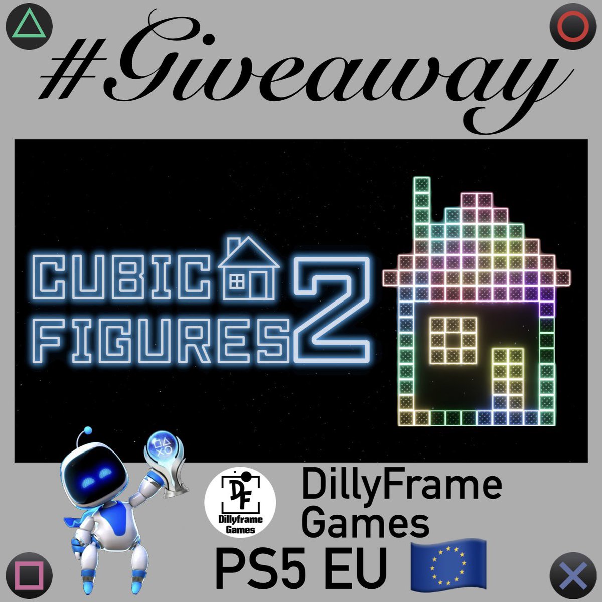 PSN_Robert2567's tweet photo. #Release #Giveaway #PS5Version

Cubic Figures 2

I have one #PS5 EU 🇪🇺 code 

To win:
☑️ Retweet 🔄
☑️ Follow ⬇️⬇️
👤@PSN_Robert2567 &amp;
👤@DillyFrameGames

Winners will be announced in 48 hours!

🍀 Good Luck to all 🍀

#Giveaways #PS4 #PS5 #PlayStation https://t.co/jesFkmO8id