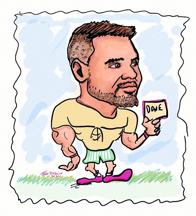 Dave is a #PhysicalTherapist. He attended a #CompanyPicnic for a #MedicalStaffingAgency in #DeerfieldBeachFlorida. Entertainment included cartoon style #DigitalCaricatures by #FortLauderdaleCaricatureArtist Jeff Sterling from FloridaCaricatures.Com