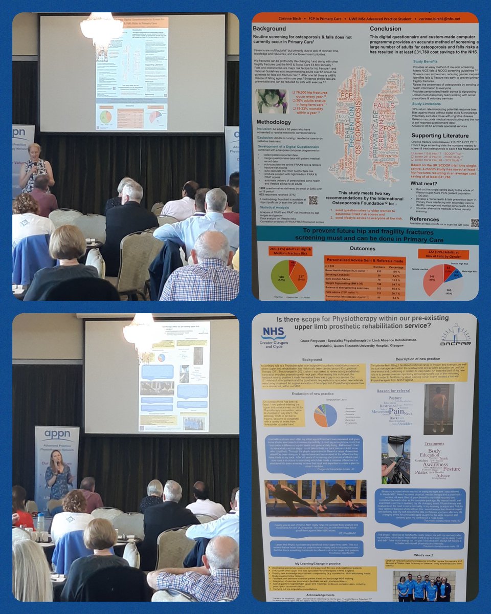 Superb poster presentations from @PhysioCorinne and @gferguson88 #APPNStudyDay23 #Physio #AP #AdvancedPractice