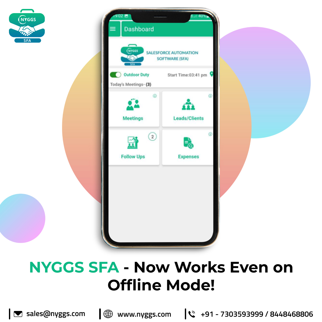 No internet? No problem! Enjoy uninterrupted productivity with NYGGS SFA, now available even in offline mode.

Your field executives will always be on the go, running errands and completing tasks.

#sales #network #productivity #sfa