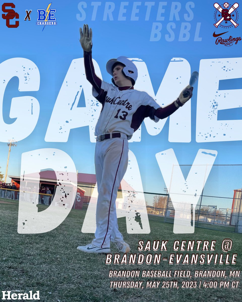 SaukCentreBSBL's tweet image. SCBSBL is back today, with an added game!

Today SCBSBL will travel to Brandon to face the Brandon-Evansville Chargers in a exhibition type game!

The game will start at 4pm CT on the Brandon Baseball Field!

See you there!

#scbsbl #streeters #bombaszn #streetersports