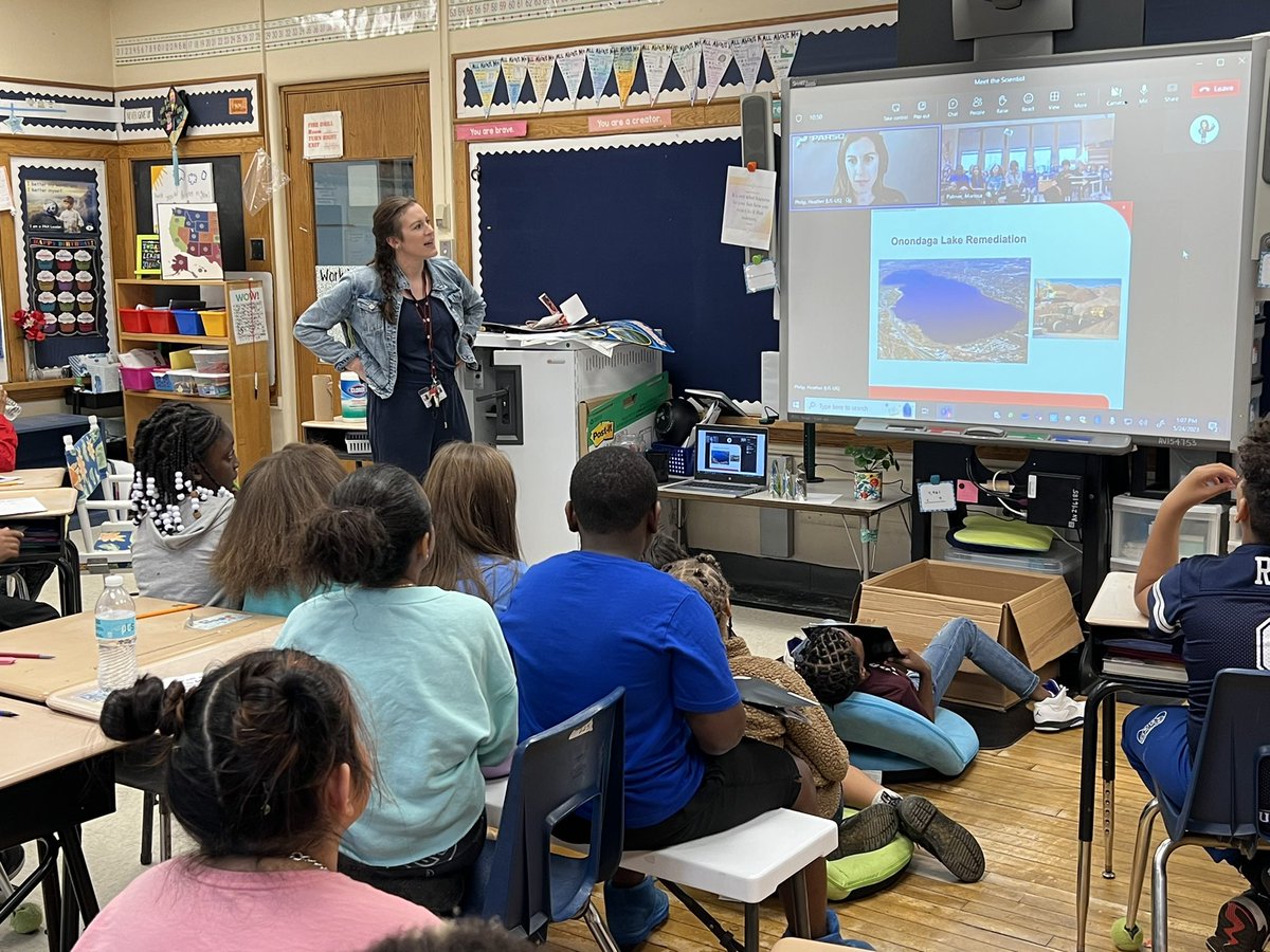 AshleaVilello's tweet image. Fourth graders had the AMAZING opportunity to speak with an Environmental Engineer that worked on the Onondaga Lake clean up project. The kids had so many questions and some now think they may want to be environmental scientists! @PBLWorks @SyracuseSchools @PorterElemSCSD