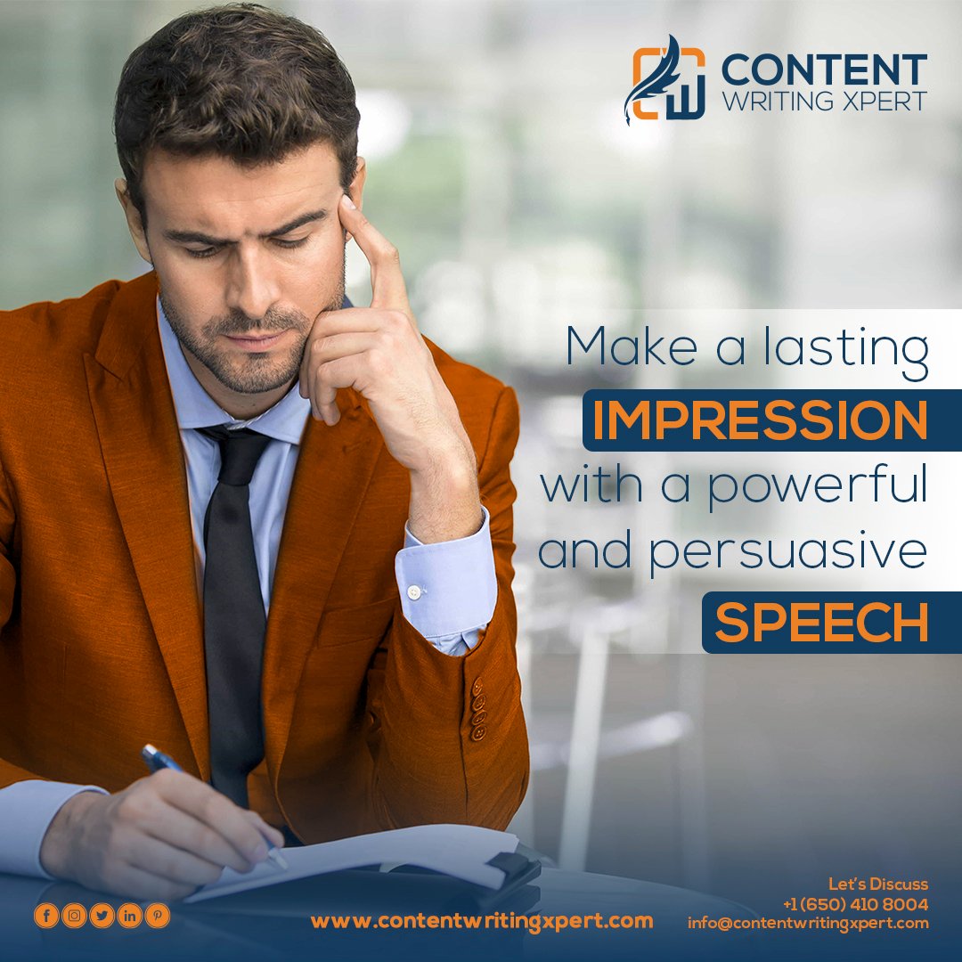 Our writers create speeches that effectively communicate your message, engage your audience, and leave a lasting impact. 
#SpeechWriting #PowerfulMessage #LastingImpact