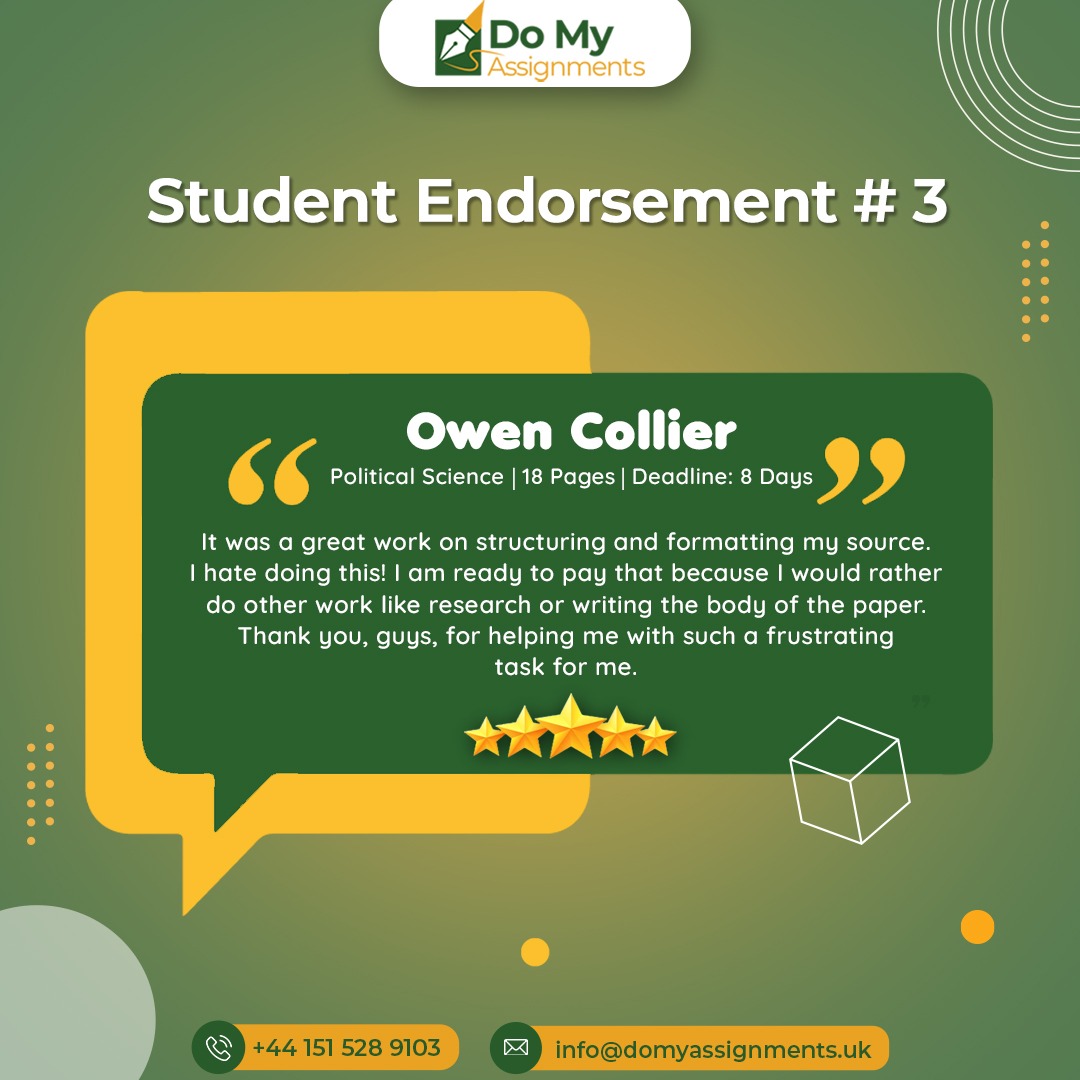 domyassignment7's tweet image. Always there to help stressed students
Visit: domyassignments.uk
#domyassignments #AssignmentWriter #AssignmentWritingExperts
#AssignmentWriters #AssignmentHelpOnline
#AssignmentHelp #AssignmentWriting
#AssignmentWritingProfessionals #professionalassignmentmaker